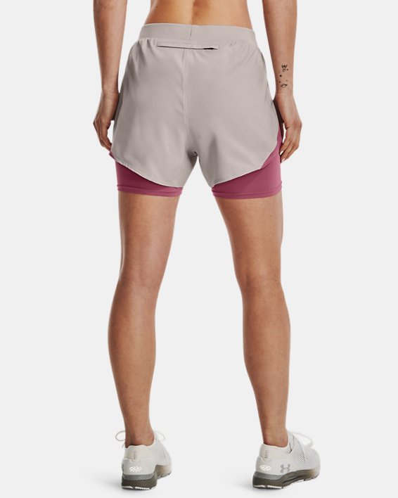 Women's UA Fly-By Elite 2-in-1 Shorts, Gray, pdpMainDesktop image number 1